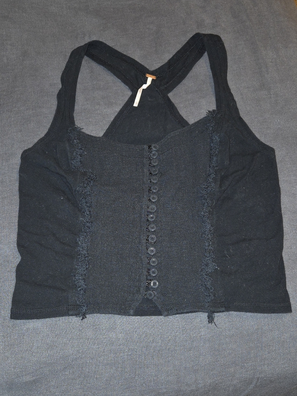Black Stretchy Corset Tank